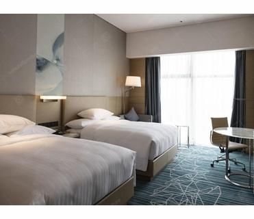 Modern Covered with PU Leather Hotel Room Furniture Package