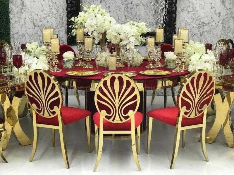 Factory Luxury Modern Stacking Metal Wedding Hotel Banquet Restaurant Chair