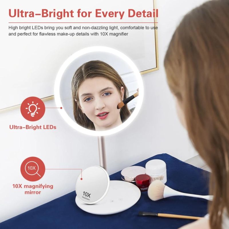 New Item Jiujiu Mirror Round Makeup LED Light Mirror