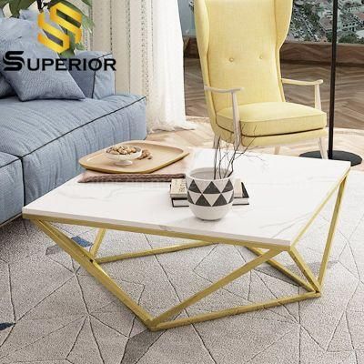 Living Room Furniture Square White Coffee Table Modern