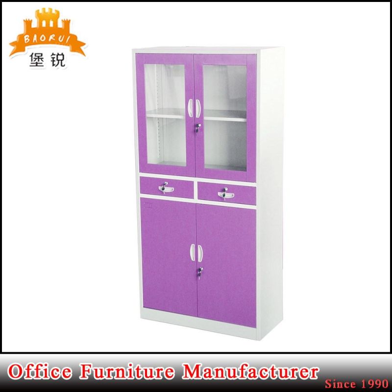 Glass Door Modern Library School Office Book Shelf Metal Locker Storage Filing Cabinet