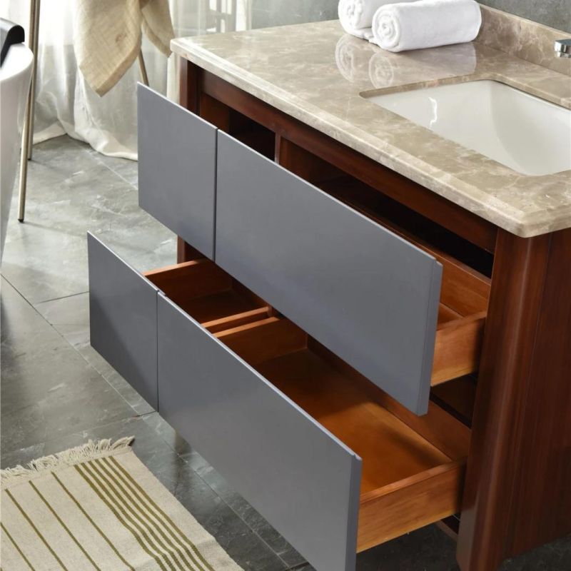 Hotel Bathroom Cabinet Floor Mounted Bathroom Vanity with Side Cabinet