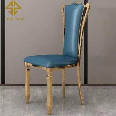 Antique Design Party Rental Mirror Stainless Steel Gold Wedding Chairs for Events