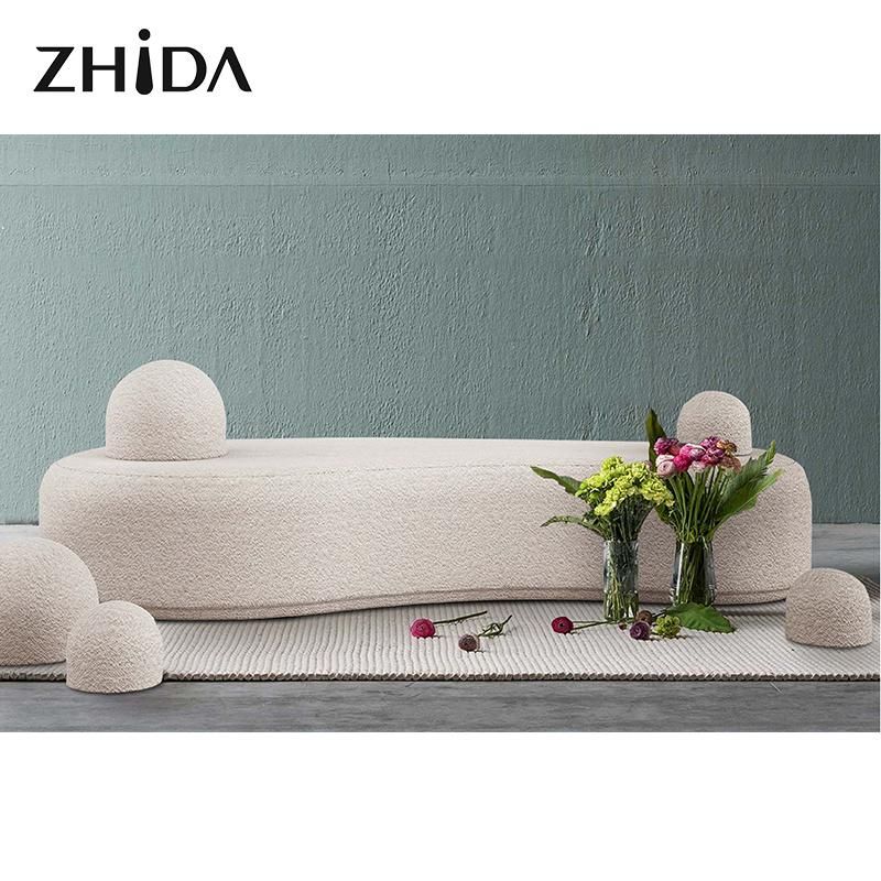 Lobby Furniture Italian Modern Design Irregular Shape Fabric Sofa