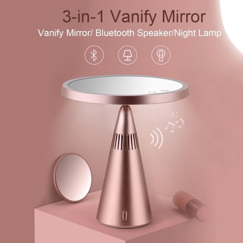 3 in 1 LED Lighted Lamp Makeup Mirror with Bluetooth Speaker