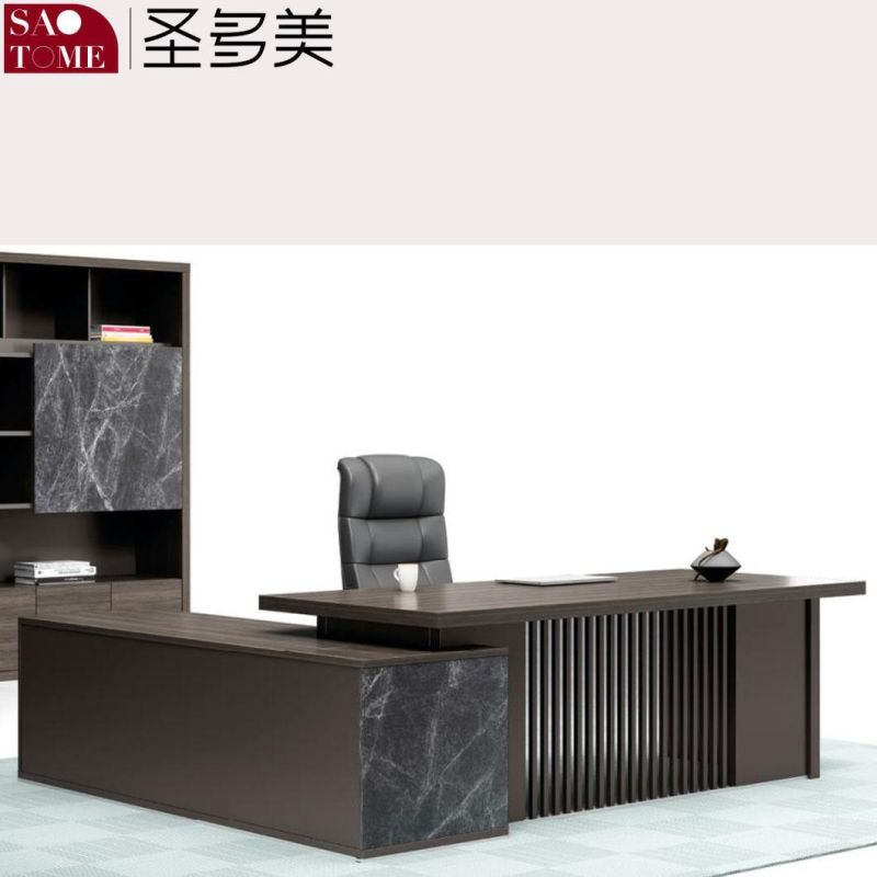 Modern Office Furniture Desk Boss Desk Stone Grain Executive Desk