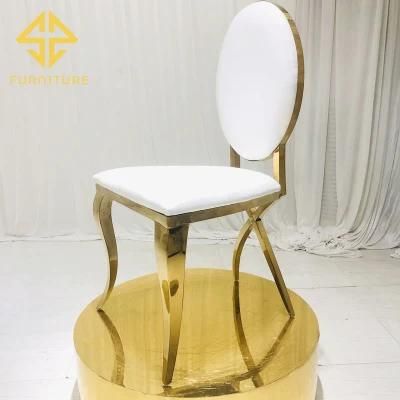 Modern Luxury Hotel Banquet Furniture Golden Metal Frame Stainless Steel Wedding Chair for Restaurant Event Party Used