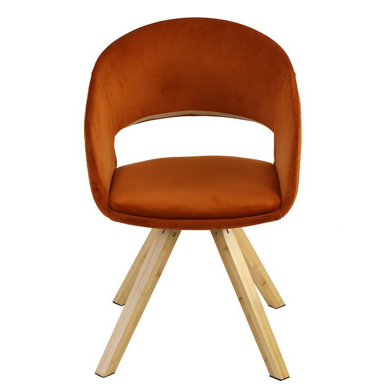 Hot Sale Modern Restaurant Furniture Bamboo Frame Velvet Dining Chairs