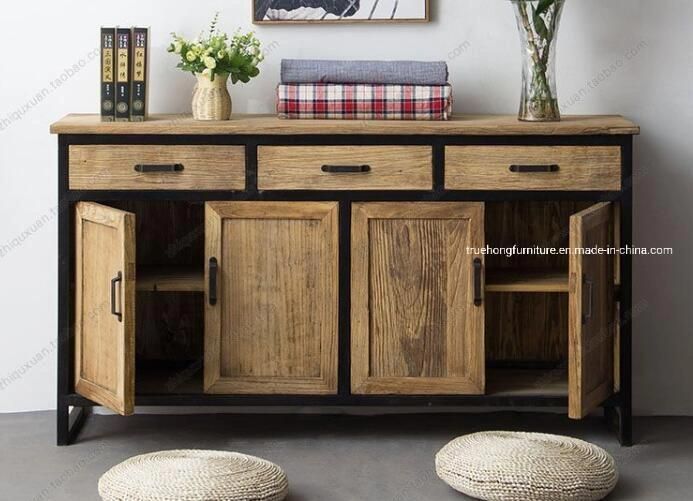 Solid Wood Furniture Console Cbinet Storage Cabinet Restaurant Side Cabinet Bar Storage Cabinet Metal Cabinet Nature Solid Ash Wood Cabinet Furniture