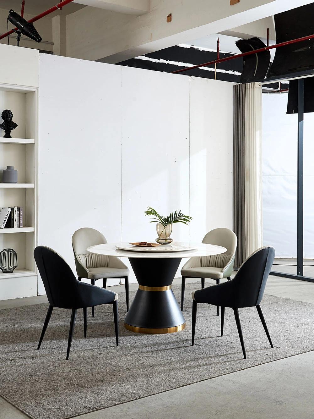 Modern Furniture Round Dining Table with Rock Plate