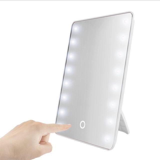 Operated Stand Tabletop Touch Screen LED Mirrors Women Makeup Mirror