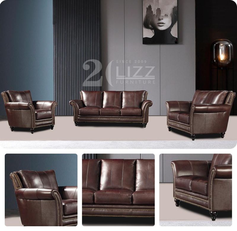 American Classic Modern Home/Living Room furniture Genuiner Leather Sofa Set