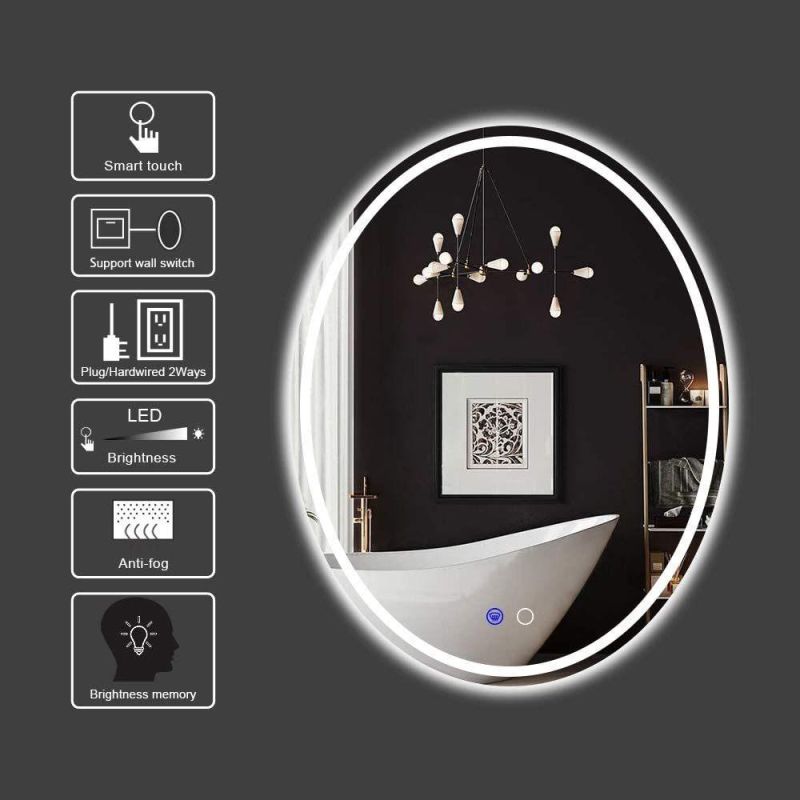 Hot Sale Waterproof Bathroom Wall Mirror LED Smart Vanity Mirror for Hotel Bathroom Mirror