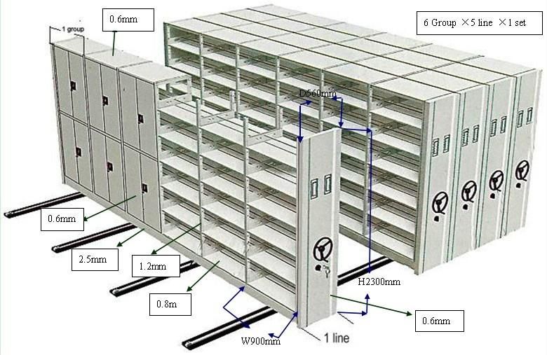 2017 Customize Modern Mobile Filing Cabinet Metal Storage Bookshelf Jas-070