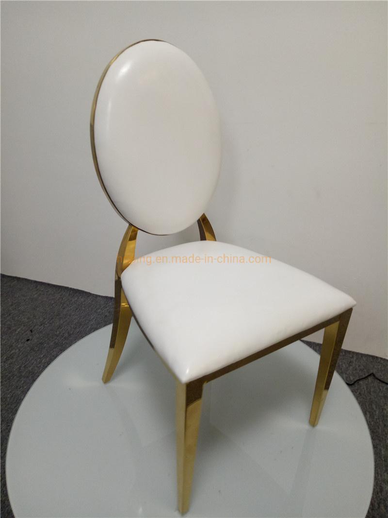 Modern White Metal Chiavari Banquet Wedding Chair Gold Event Chair Decoration Back Table Dining Chair