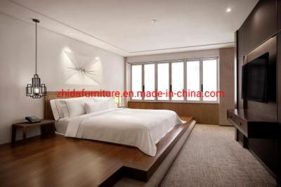 China Customize Modern 5 Star Dubai Luxury Hotel Used Bedroom Furniture Set King Size Wooden Bed with TV Unit