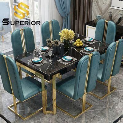 Factory Price Indoor Furniture Metal Dining Table Dining Room Set