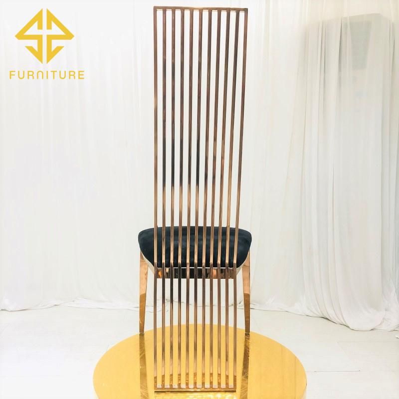 High End Stainless Steel Hotel Banquet High Back Event Dining Chair