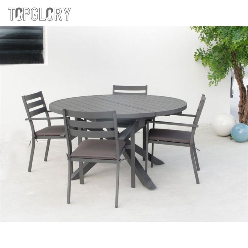 Outdoor Table and Chair Combination Courtyard Patio Villa Garden Aluminum Alloy Tube Material Leisure Table and Chair