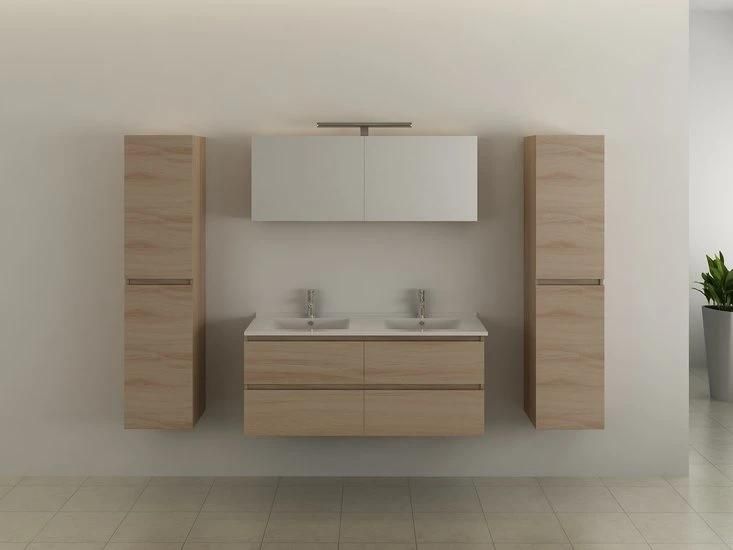 Design Modern Style Melamine Bathroom Vanity with Mirror Cabinet