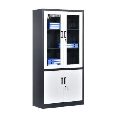 Modern Design Office Furniture 2 Glass Door Steel Filing Cabinet