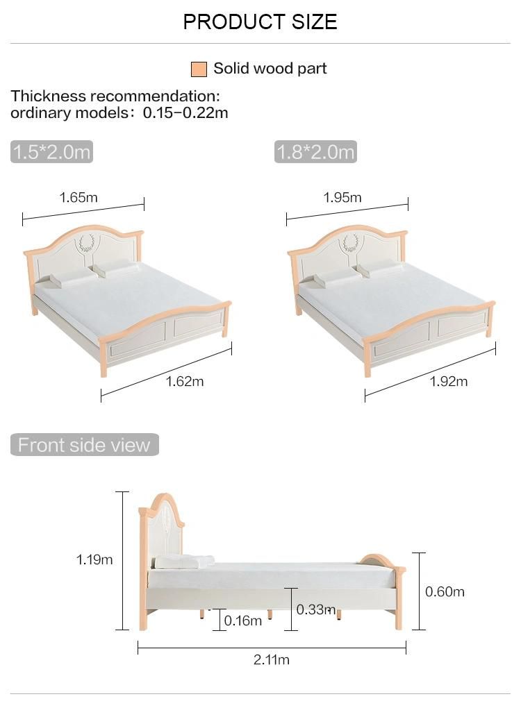 Linsy Modern White Wood Beds Bedroom Furniture Set Bd4a