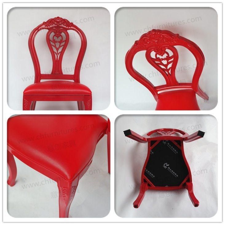 2018 New Design Metal Stackable Red Restaurant Chair for Event and Wedding Yc-E151