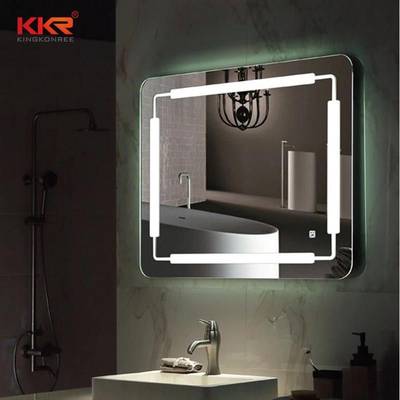 LED Lighted Mirror Bathroom Vanity Wall Mounted Makeup Mirror Backlit with Touch Button Anti-Fog and Waterproof Function