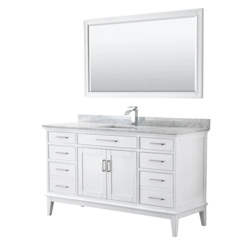 60" Single Solid Wood Bathroom Vanity-Dark Grey