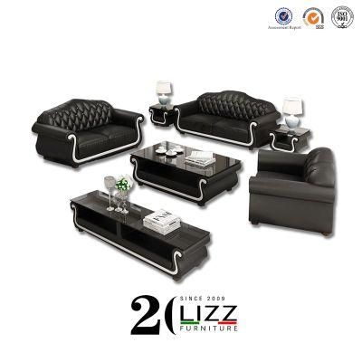 Modern Living Room Set Leather Furniture Black Leather Lounge Set