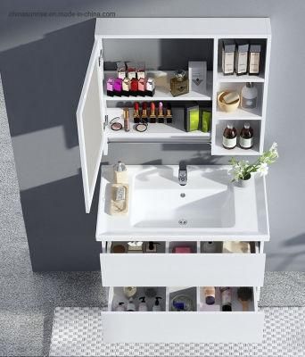 Modern Design Bathroom Vanity Cabinet with Mirror and Basin Mounted on The Wall