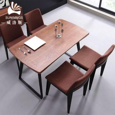 Regular Model Wooden Dining Table in Iron Leg