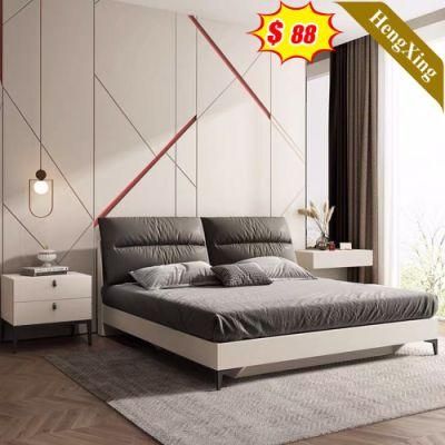 Luxury Modern Hotel Bedroom Furniture King Size Double Fabric Leather Bed Frame Bed Room Bed