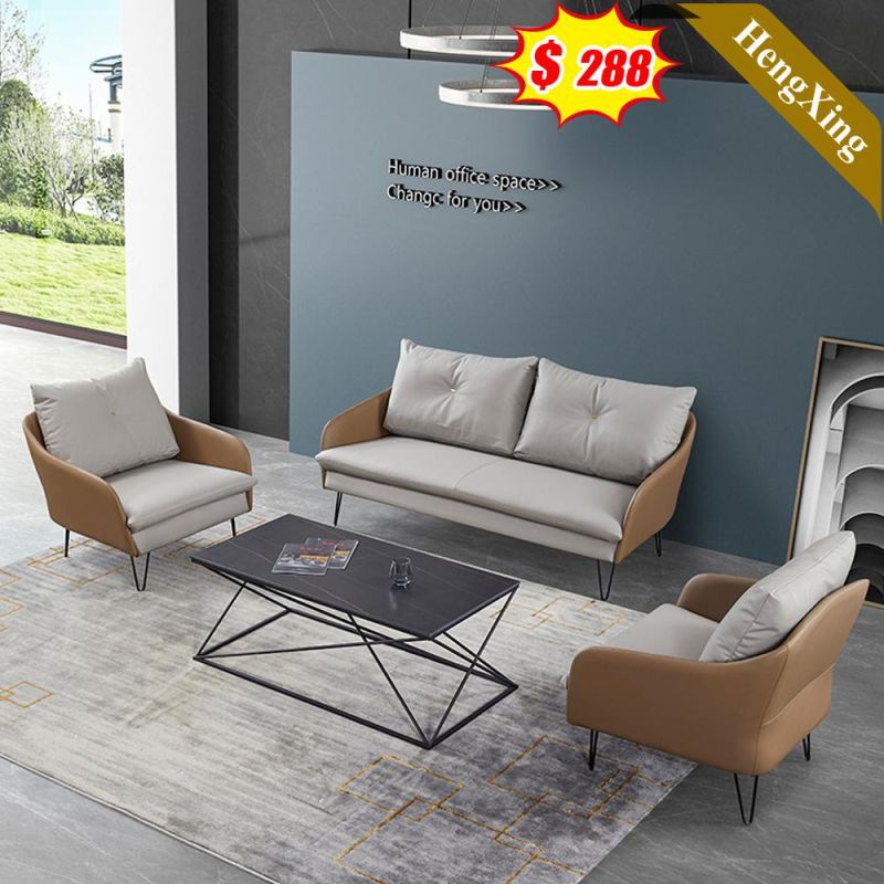 Gray Color PU Leather Fabric Sofa Set Modern Home Living Room Office Hotel Lobby 1+2+3 Seat Leisure Sofas Set