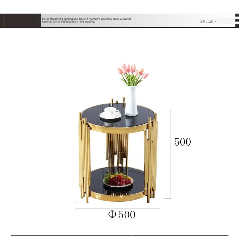 Apartment Furniture Titanium Stainless Steel Sintered Stone Coffee Table