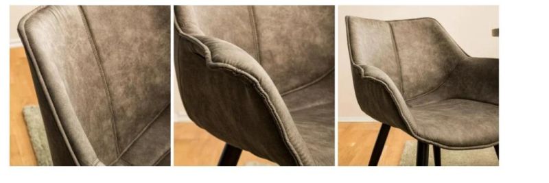 Japanese-Style Household Armchair Double Stitching Wear-Resistant Cowboy Fabric Dining Room Chair