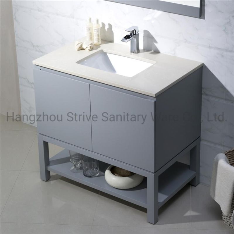 Bathroom Furniture Gray Modern Bathroom Vanity Cabinet Floor Mounted