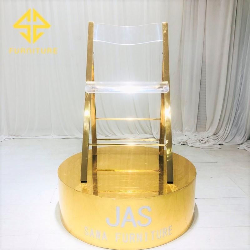 Sawa High Quality Acrylic Stainless Steel Chairs for Event Hotel Wedding Banquet