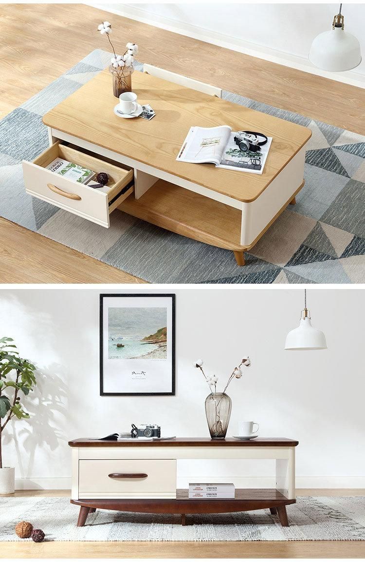 Furniture Modern Furniture Cabinet Living Room Furniture Home Furniture Simple Nordic Furniture Solid Wood TV Cabinet Coffee Table Set Furniture