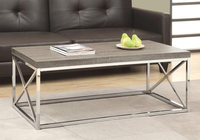 Modern Wood Color Coffee Table for Living Room Metal Frame