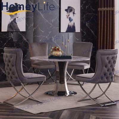 Economical Minimalist Indoor Small Apartment Furniture Marble Dining Table