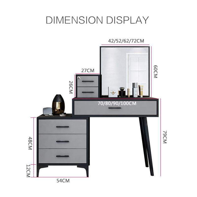 Gray Dressing Table Light Luxury Modern High-End Bedroom Modern Minimalist Storage Cabinet Integrated Dressing Table 0020