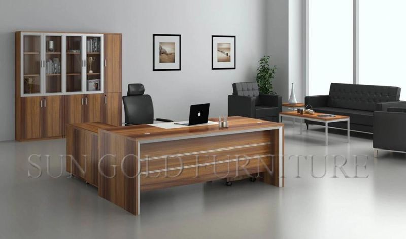 Modern Chinese Office Furniture Panel Black Executive Desk Table