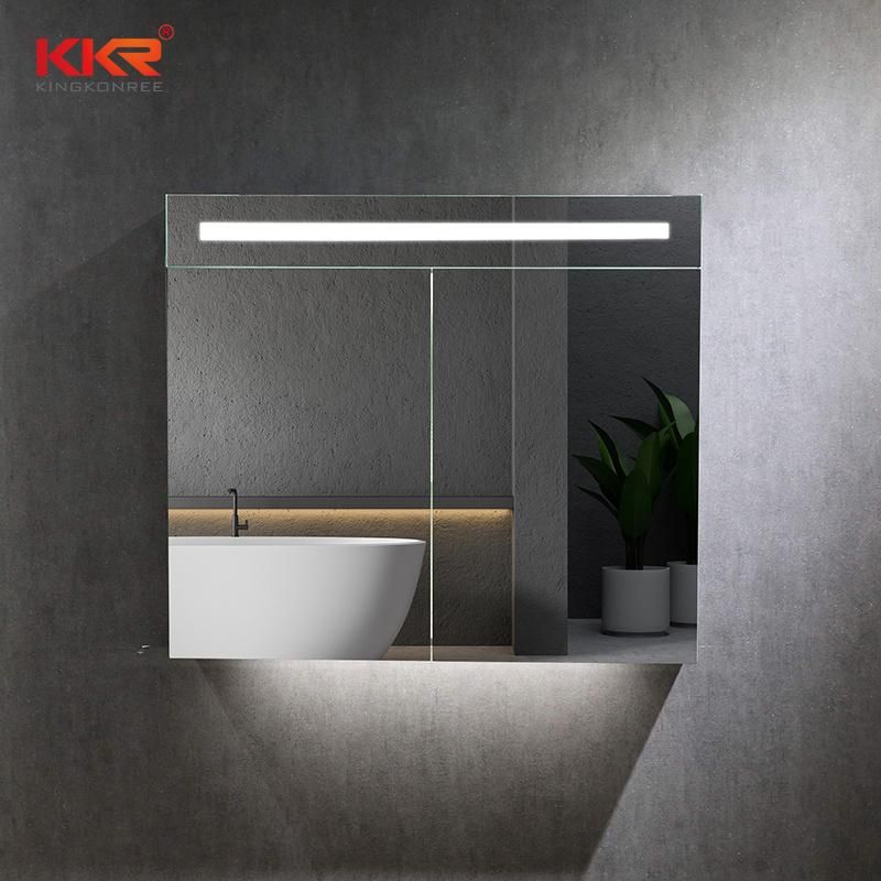 Fancy Design Bathroom Wall Mounted Glass Smart LED Mirror