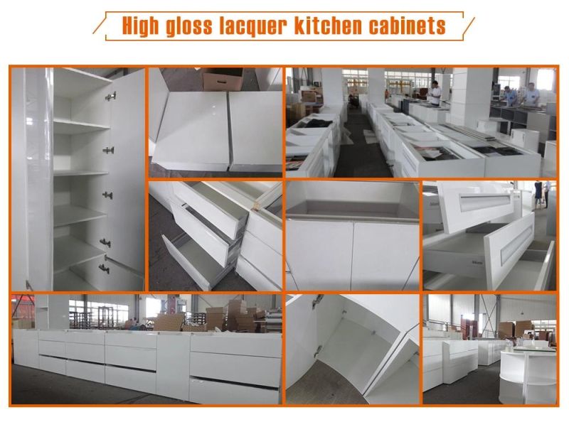 White High Glossy Lacquer U Shape Kitchen Cabinet Furniture