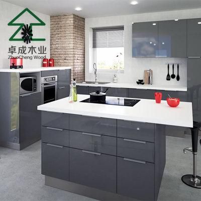 Black Hight Gloss UV MDF Kitchen Cabinet with Hinge