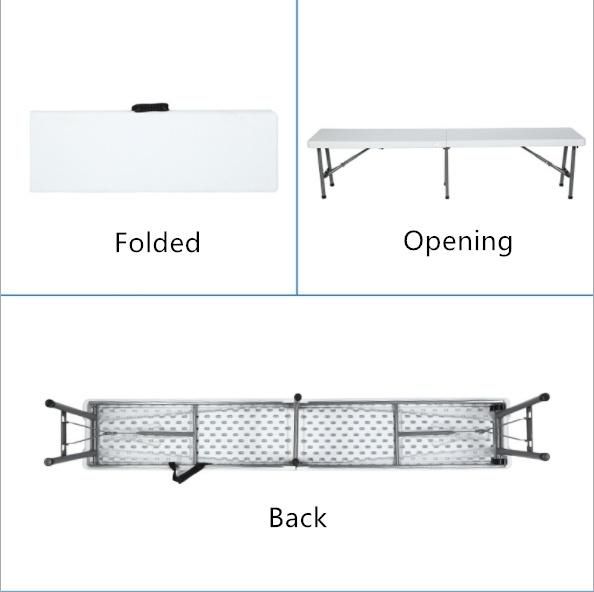 Rectangular White Polyethylene Blow Molding High-Grade Plastic Training Folding Stool