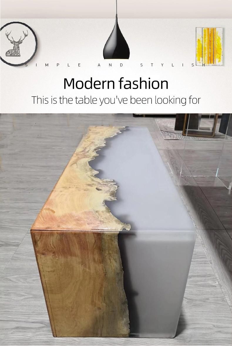 Hot Sale Eco Friendly Modern Design Epoxy Resin River Table