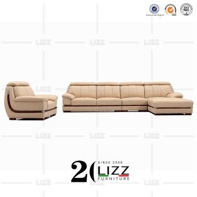 Professional Contemporary High Quality Home Office Furniture Italian Leather L Shape Sofa