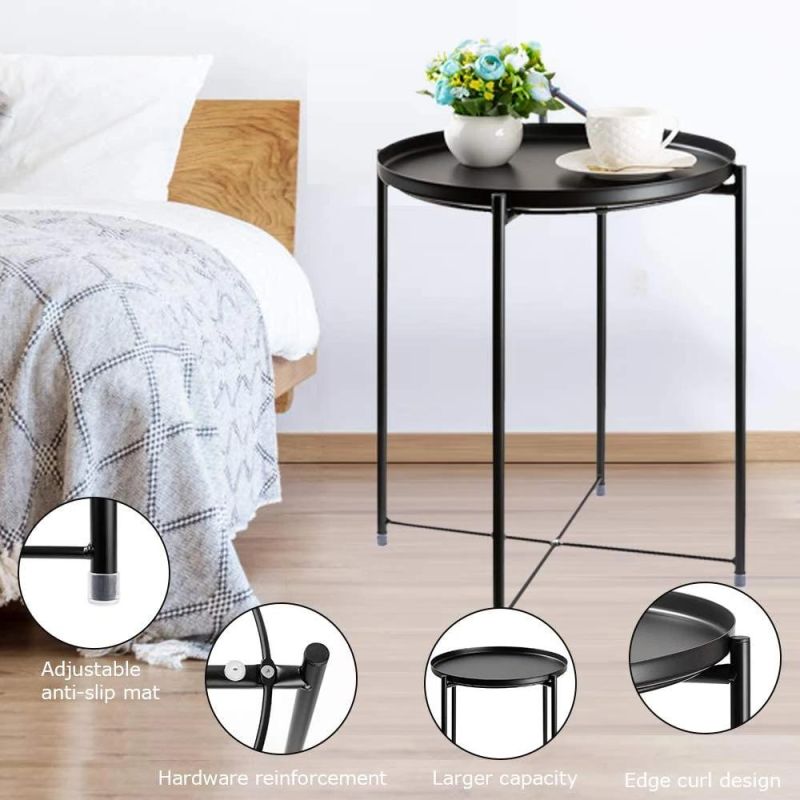 Side Table Metal Waterproof Small Coffee Table Sofa